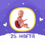 25. haftaya gelmiş bebek kordonuna bağlı bir bebek